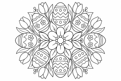 Easter egg mandala coloring page