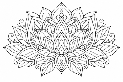 Lotus mandala coloring page