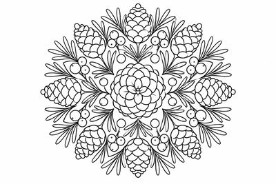 Pinecone mandala coloring page